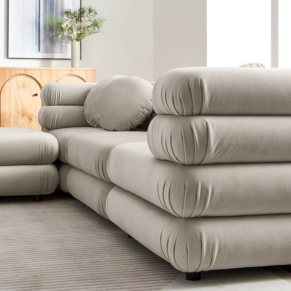 Jubilee 4-Piece Modular Performance Velvet Sectional Sofa. Picture 15