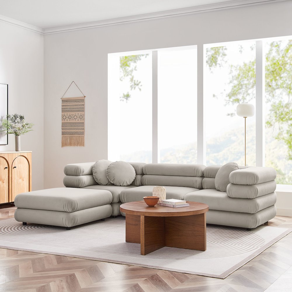 Jubilee 4-Piece Modular Performance Velvet Sectional Sofa. Picture 12