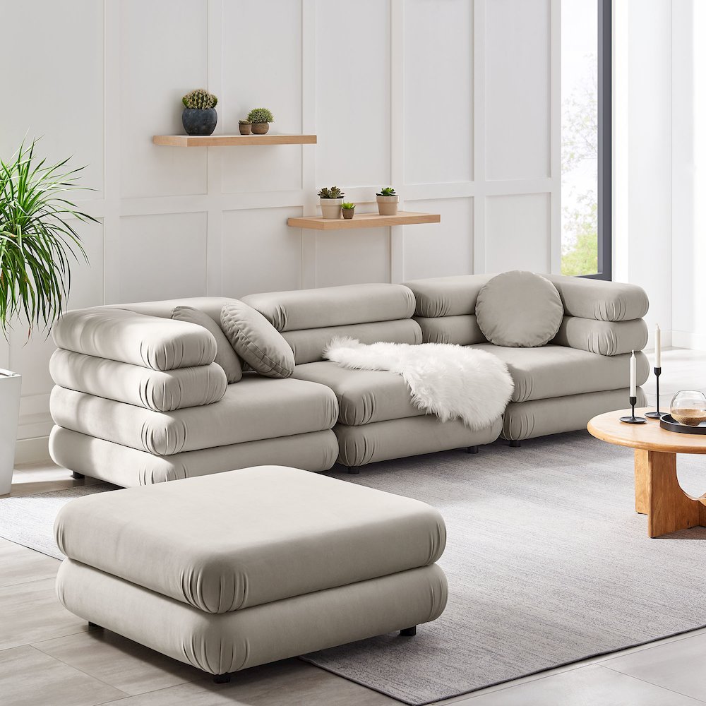 Jubilee 4-Piece Modular Performance Velvet Sectional Sofa. Picture 13