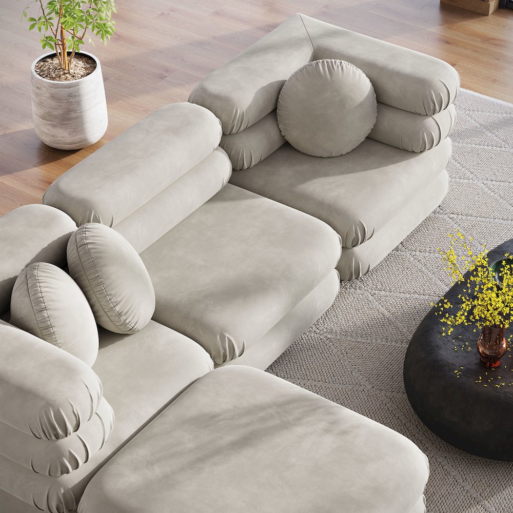 Jubilee 4-Piece Modular Performance Velvet Sectional Sofa. Picture 14