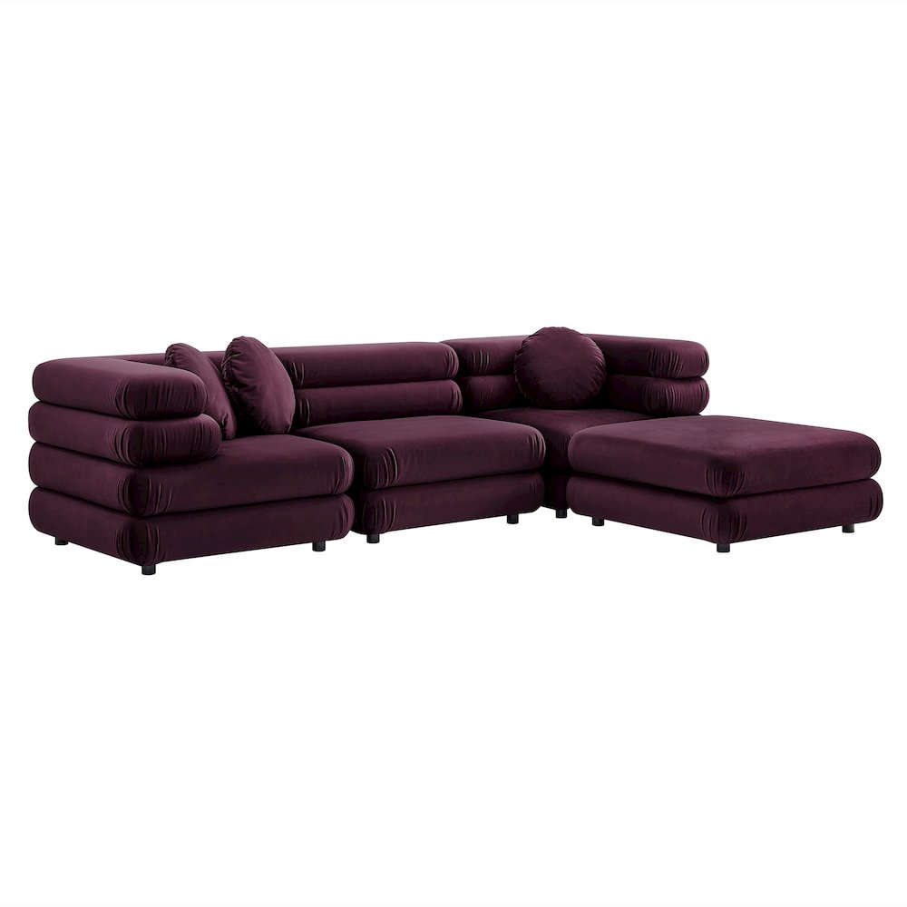 Jubilee 4-Piece Modular Performance Velvet Sectional Sofa. Picture 1