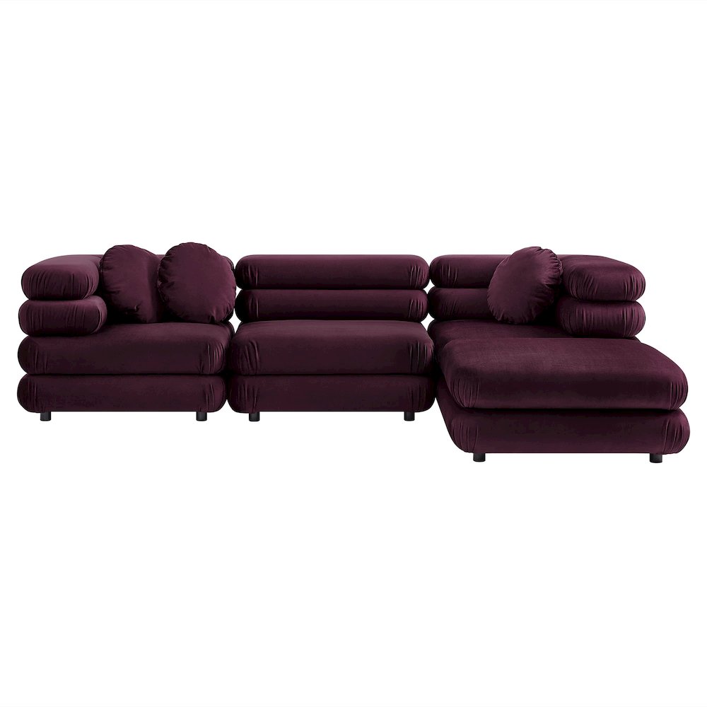 Jubilee 4-Piece Modular Performance Velvet Sectional Sofa. Picture 9