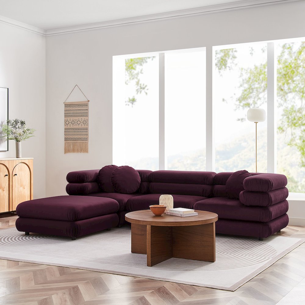 Jubilee 4-Piece Modular Performance Velvet Sectional Sofa. Picture 12