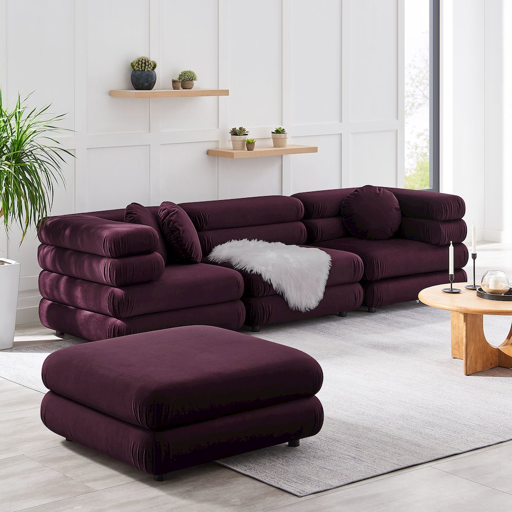 Jubilee 4-Piece Modular Performance Velvet Sectional Sofa. Picture 13