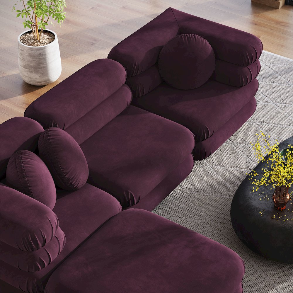 Jubilee 4-Piece Modular Performance Velvet Sectional Sofa. Picture 15