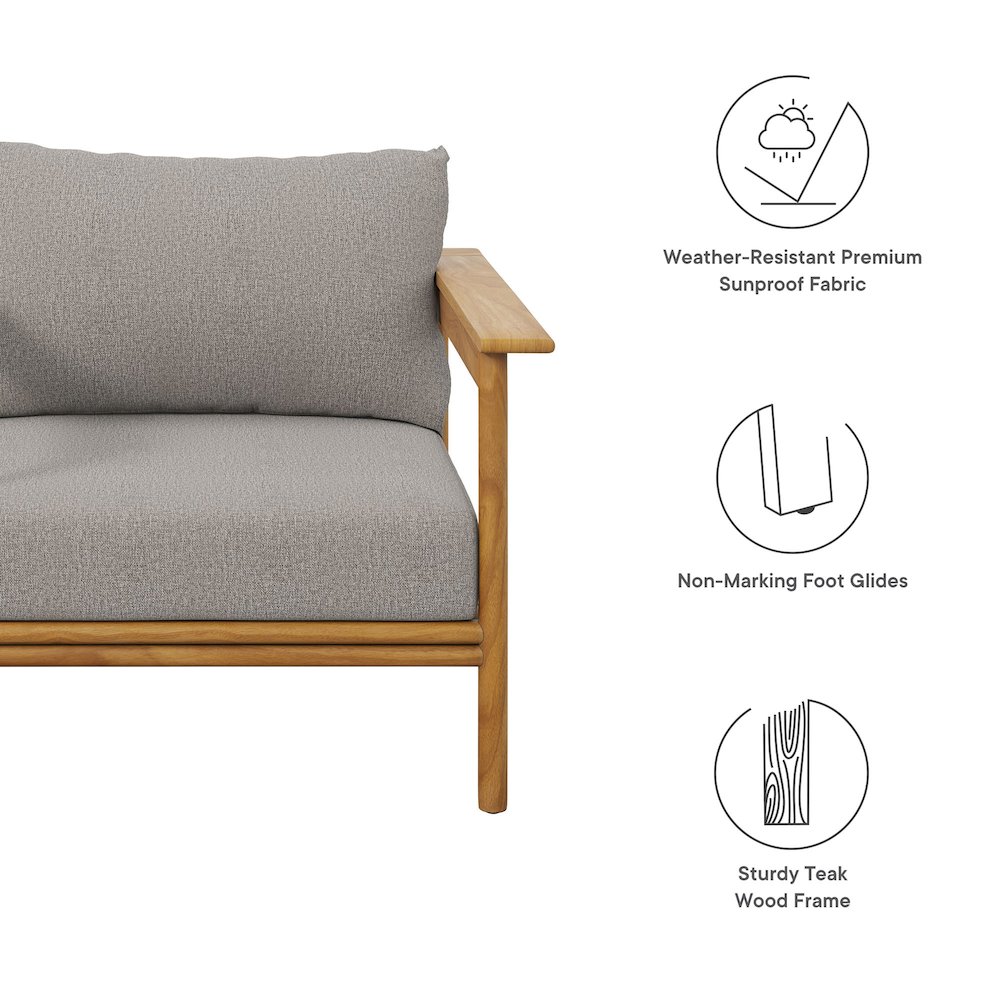 Wren Outdoor Patio Teak Wood Armchair. Picture 2