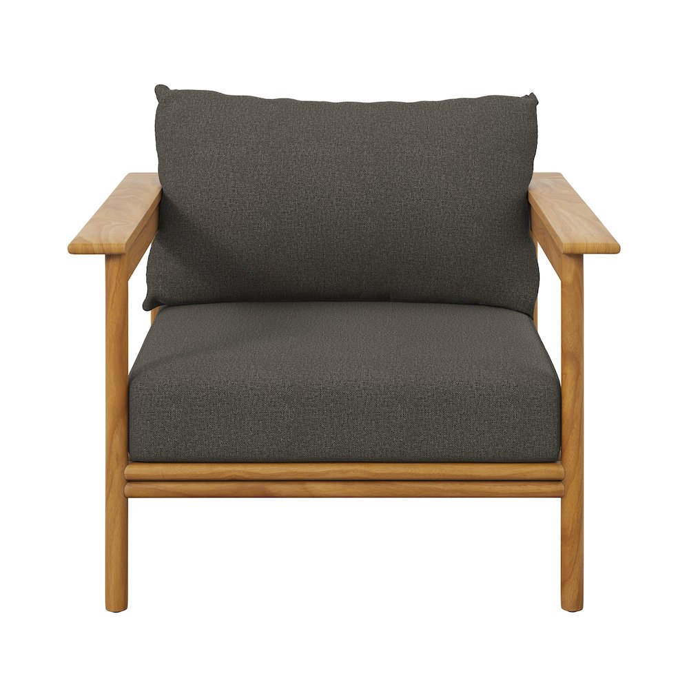 Wren Outdoor Patio Teak Wood Armchair Set of 2. Picture 7