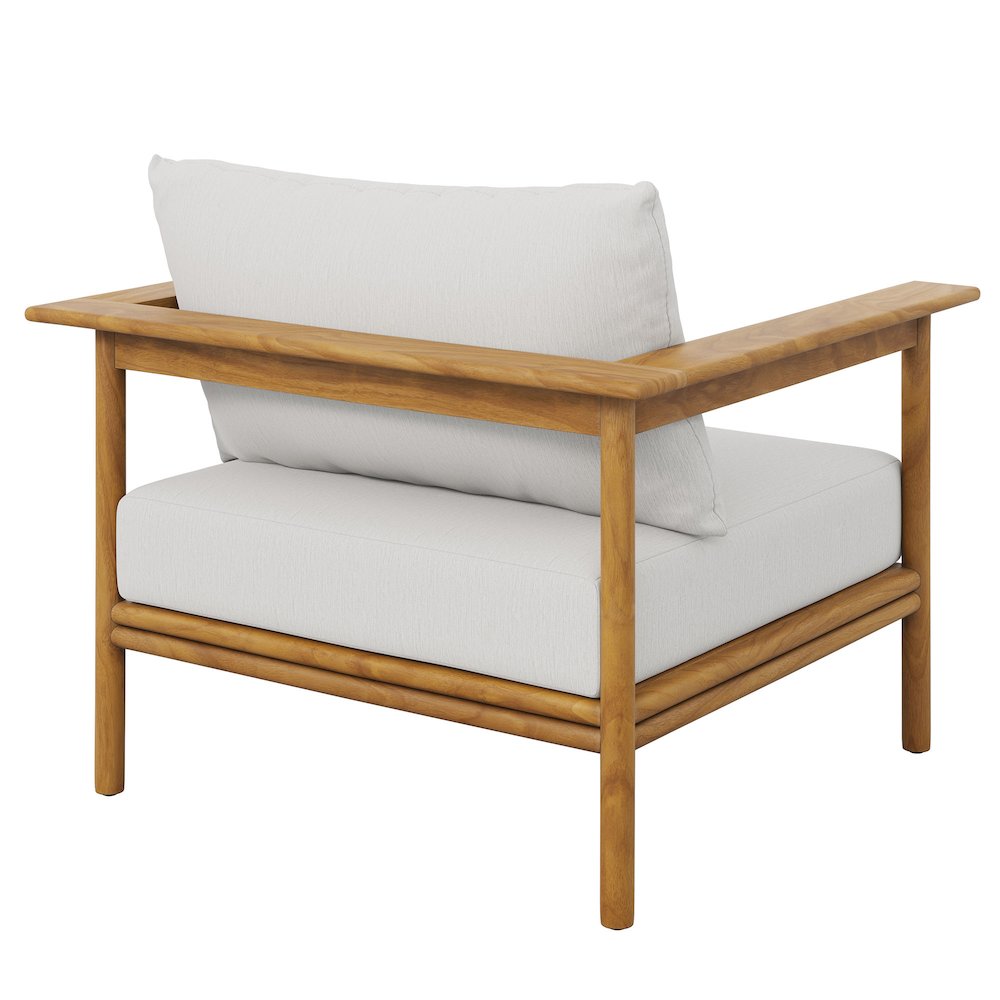 Wren Outdoor Patio Teak Wood Armchair Set of 2. Picture 6
