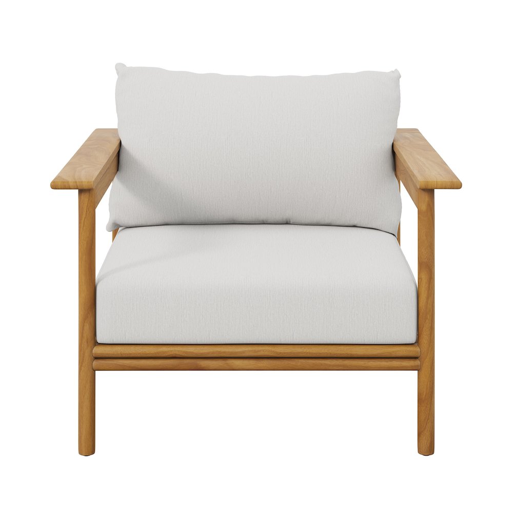 Wren Outdoor Patio Teak Wood Armchair Set of 2. Picture 7