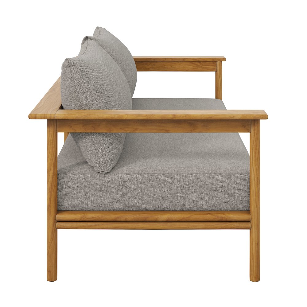 Wren Outdoor Patio Teak Wood Sofa. Picture 4