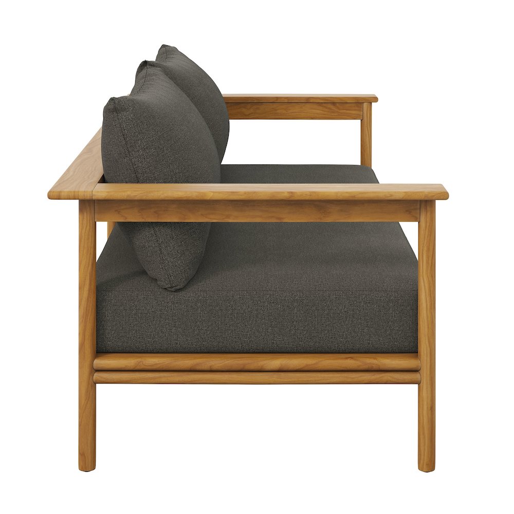 Wren Outdoor Patio Teak Wood Sofa. Picture 4