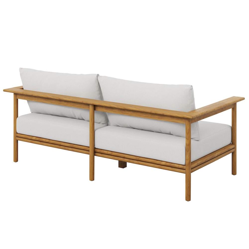 Wren Outdoor Patio Teak Wood Sofa. Picture 5