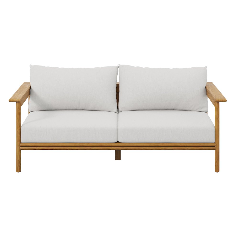 Wren Outdoor Patio Teak Wood Sofa. Picture 6