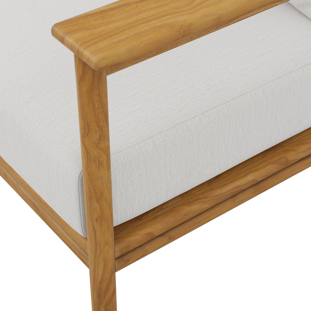 Wren Outdoor Patio Teak Wood Sofa. Picture 7