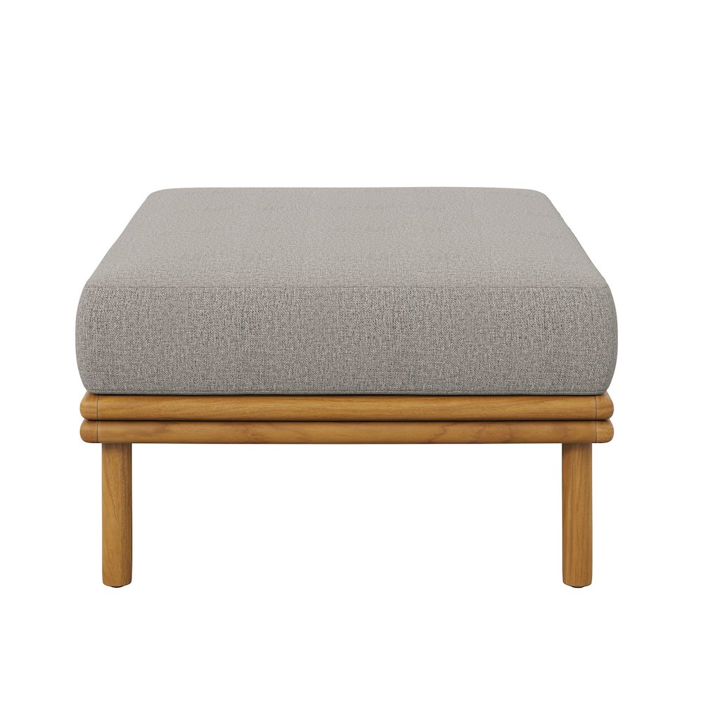 Wren Outdoor Patio Teak Wood Ottoman. Picture 4