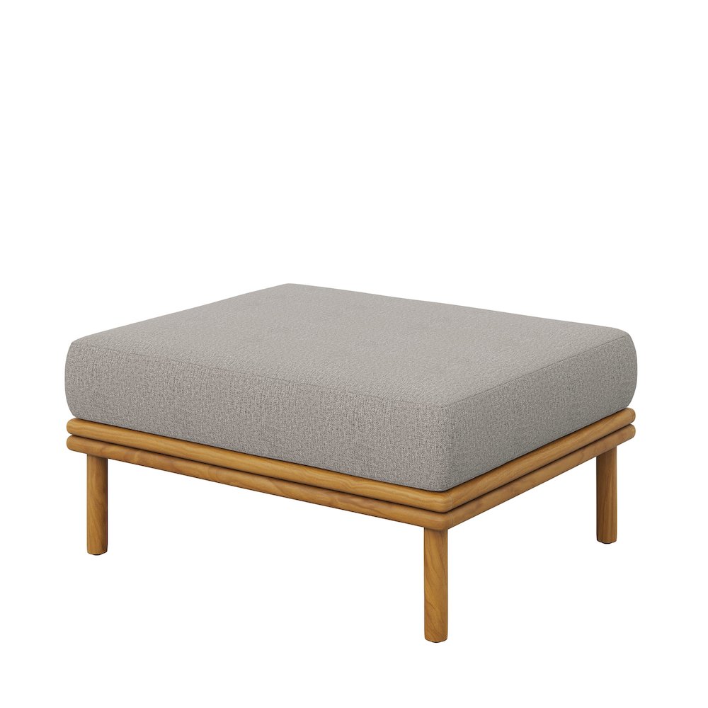 Wren Outdoor Patio Teak Wood Ottoman. Picture 5