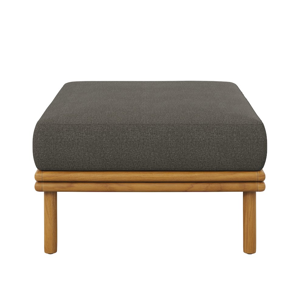 Wren Outdoor Patio Teak Wood Ottoman. Picture 4
