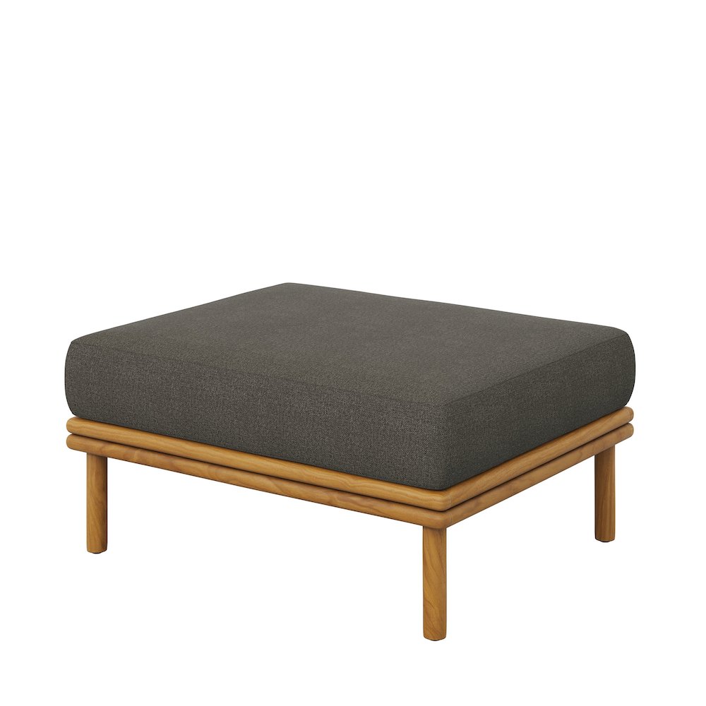 Wren Outdoor Patio Teak Wood Ottoman. Picture 5