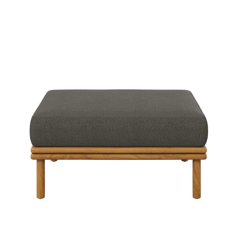 Wren Outdoor Patio Teak Wood Ottoman. Picture 6