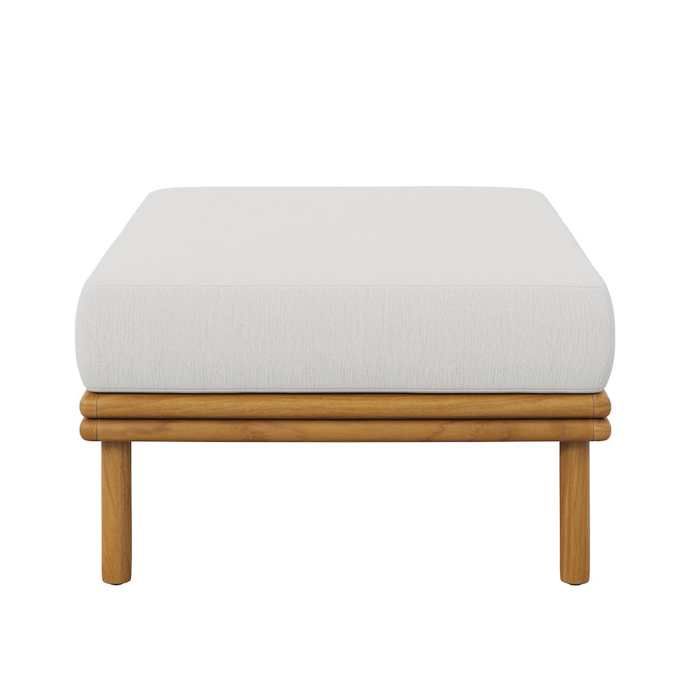 Wren Outdoor Patio Teak Wood Ottoman. Picture 4