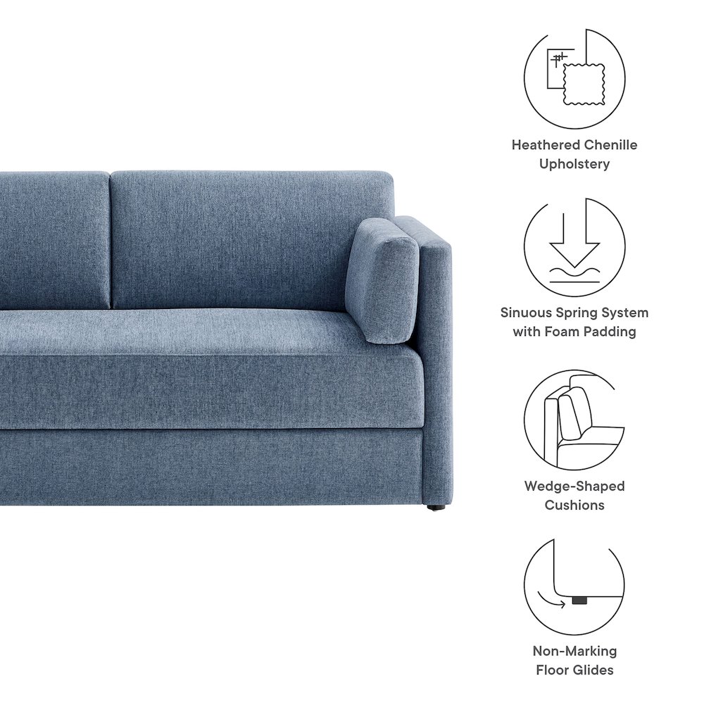 Linden Upholstered Heathered Chenille Sofa. Picture 2