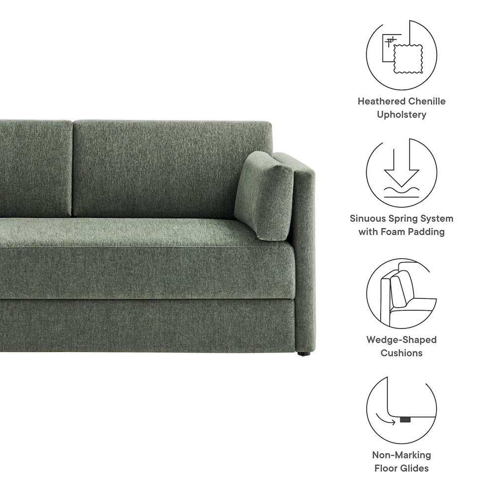 Linden Upholstered Heathered Chenille Sofa. Picture 2