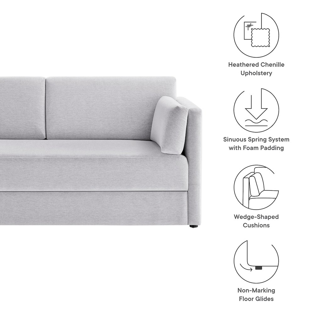 Linden Upholstered Heathered Chenille Sofa. Picture 2