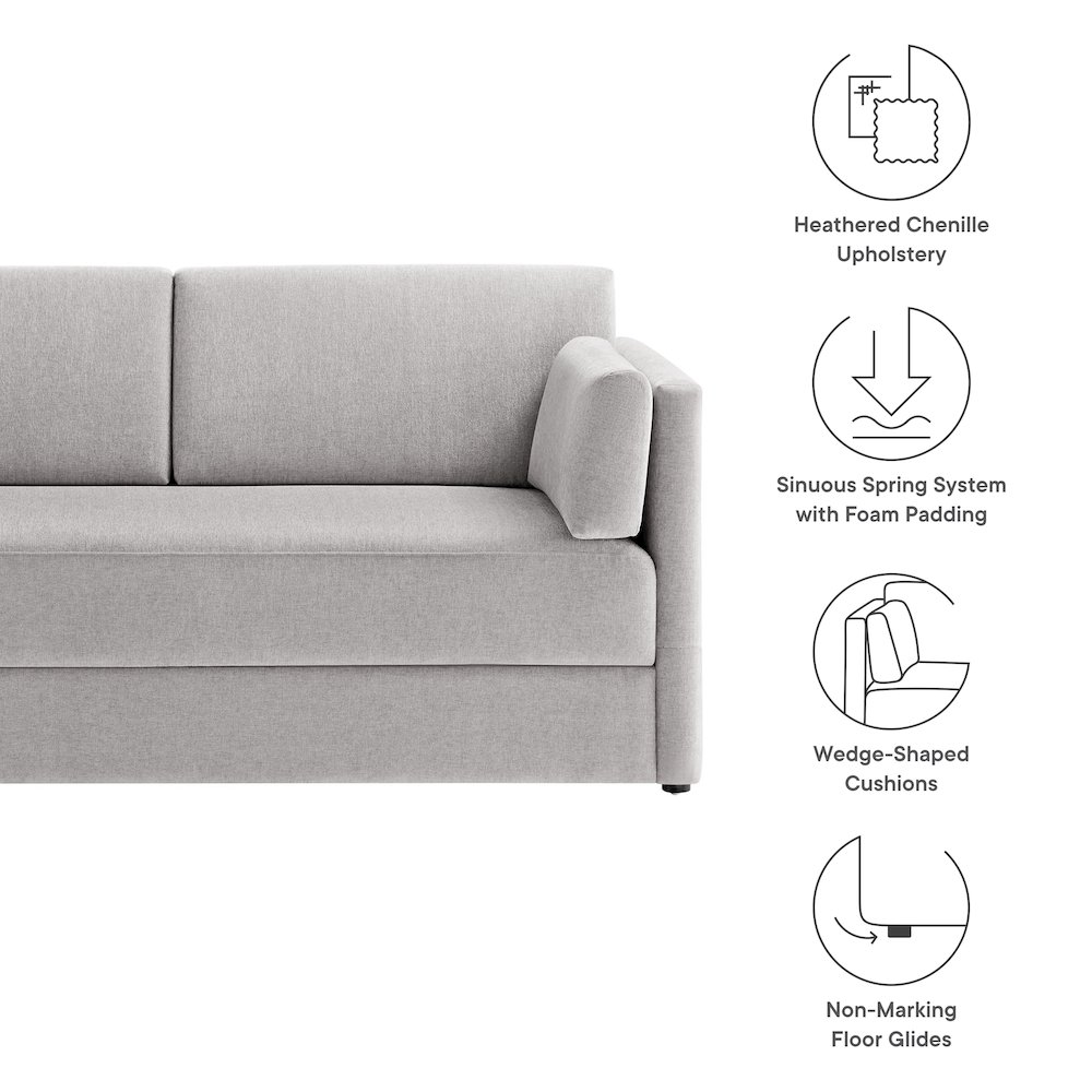 Linden Upholstered Heathered Chenille Sofa. Picture 2