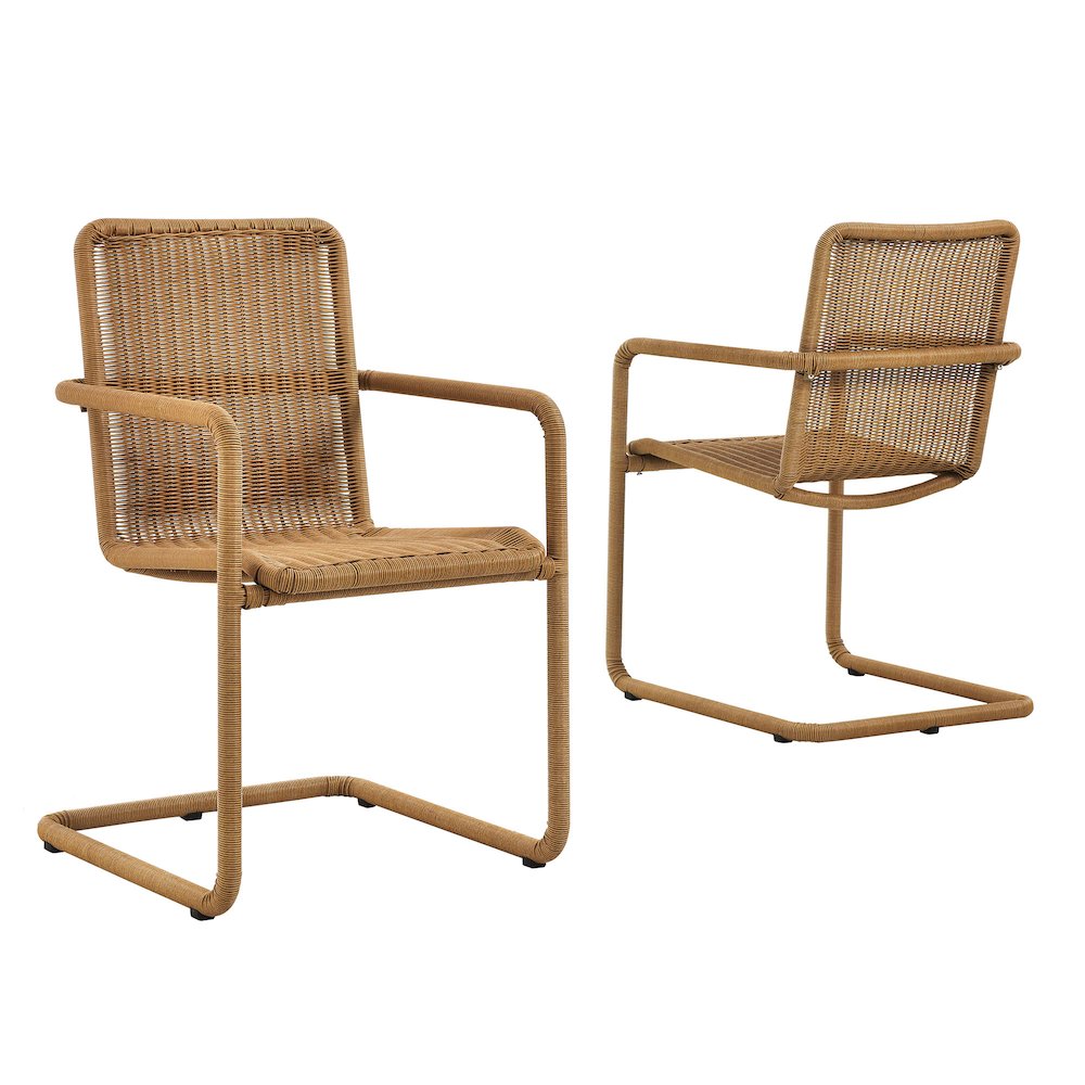 Abacus Outdoor Patio Wicker Dining Chairs Set of 2. Picture 1