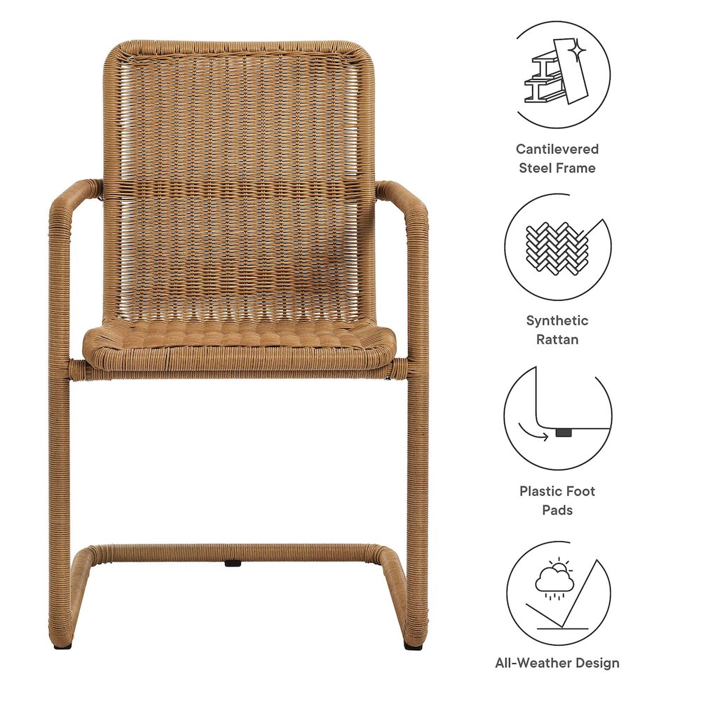 Abacus Outdoor Patio Wicker Dining Chairs Set of 2. Picture 2