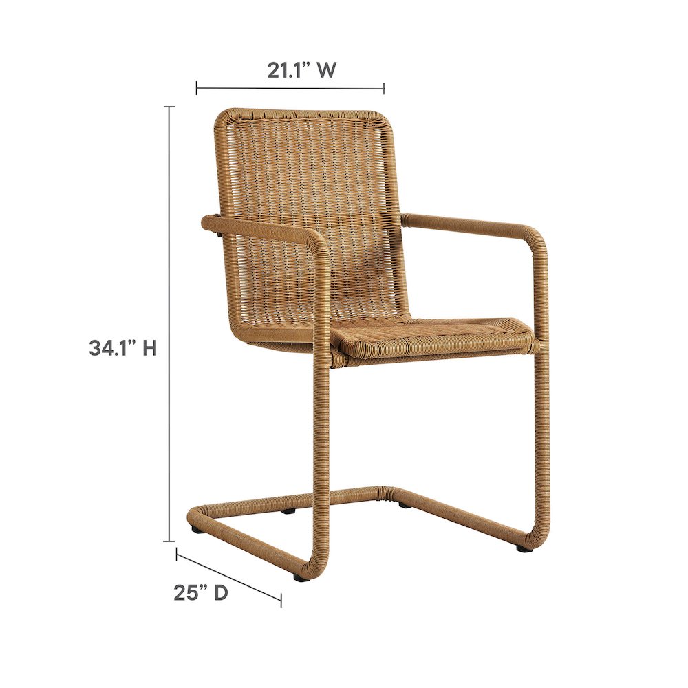 Abacus Outdoor Patio Wicker Dining Chairs Set of 2. Picture 3