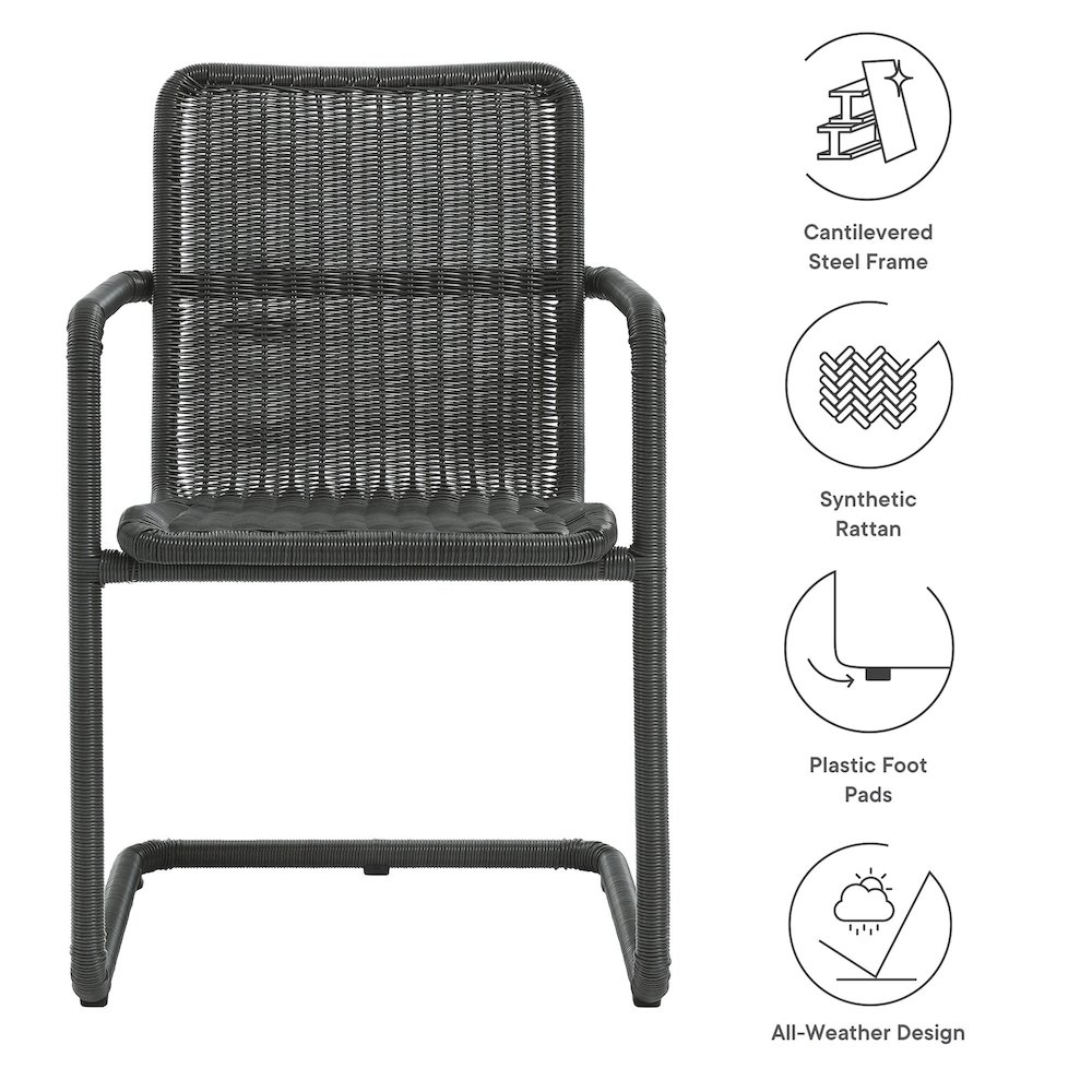 Abacus Outdoor Patio Wicker Dining Chairs Set of 2. Picture 2