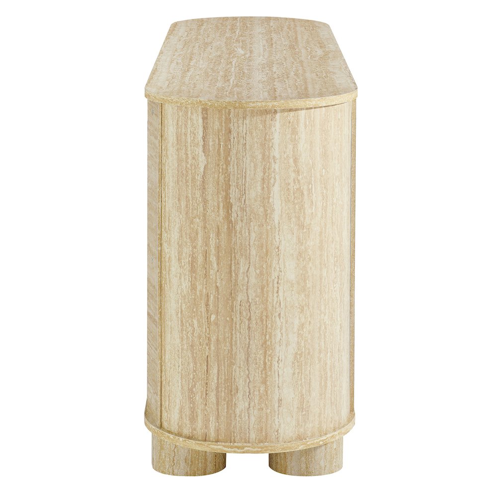 Overture 63” Oval Faux Travertine Sideboard. Picture 4