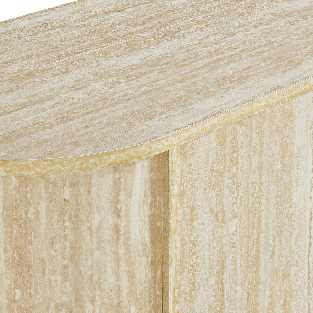 Overture 63” Oval Faux Travertine Sideboard. Picture 7