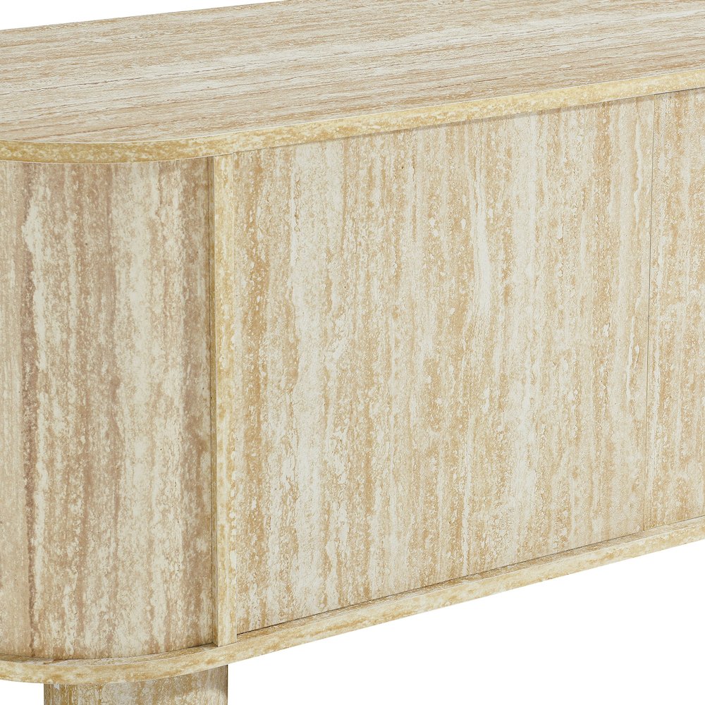 Overture 63” Oval Faux Travertine TV Stand. Picture 7