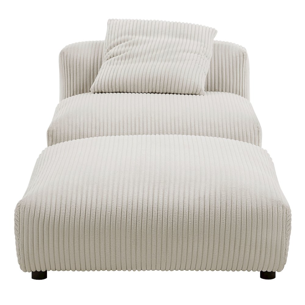Solace Modular Corduroy Upholstered Armless Chair and Ottoman Set. Picture 7