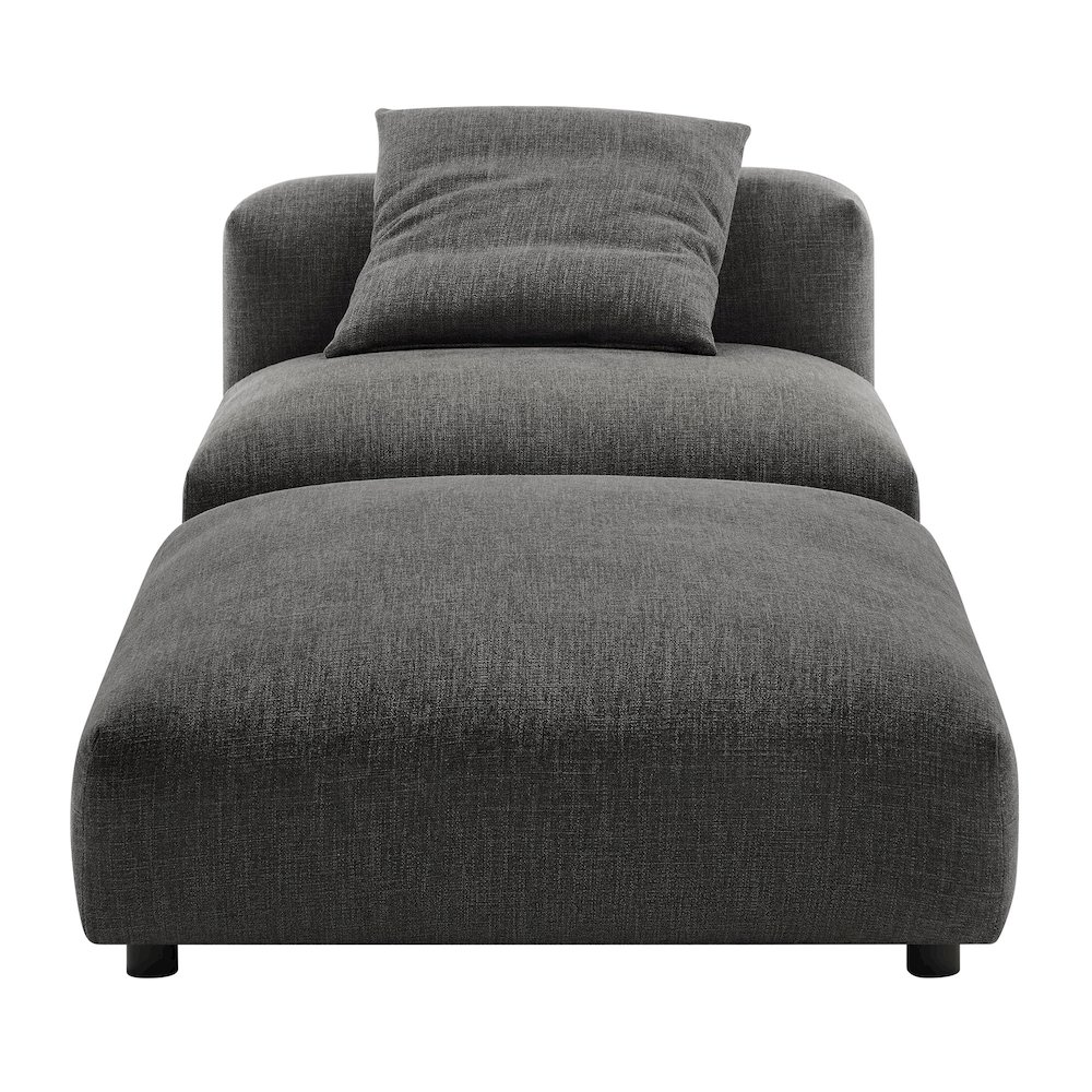 Solace Modular Upholstered Fabric Armless Chair and Ottoman Set. Picture 6