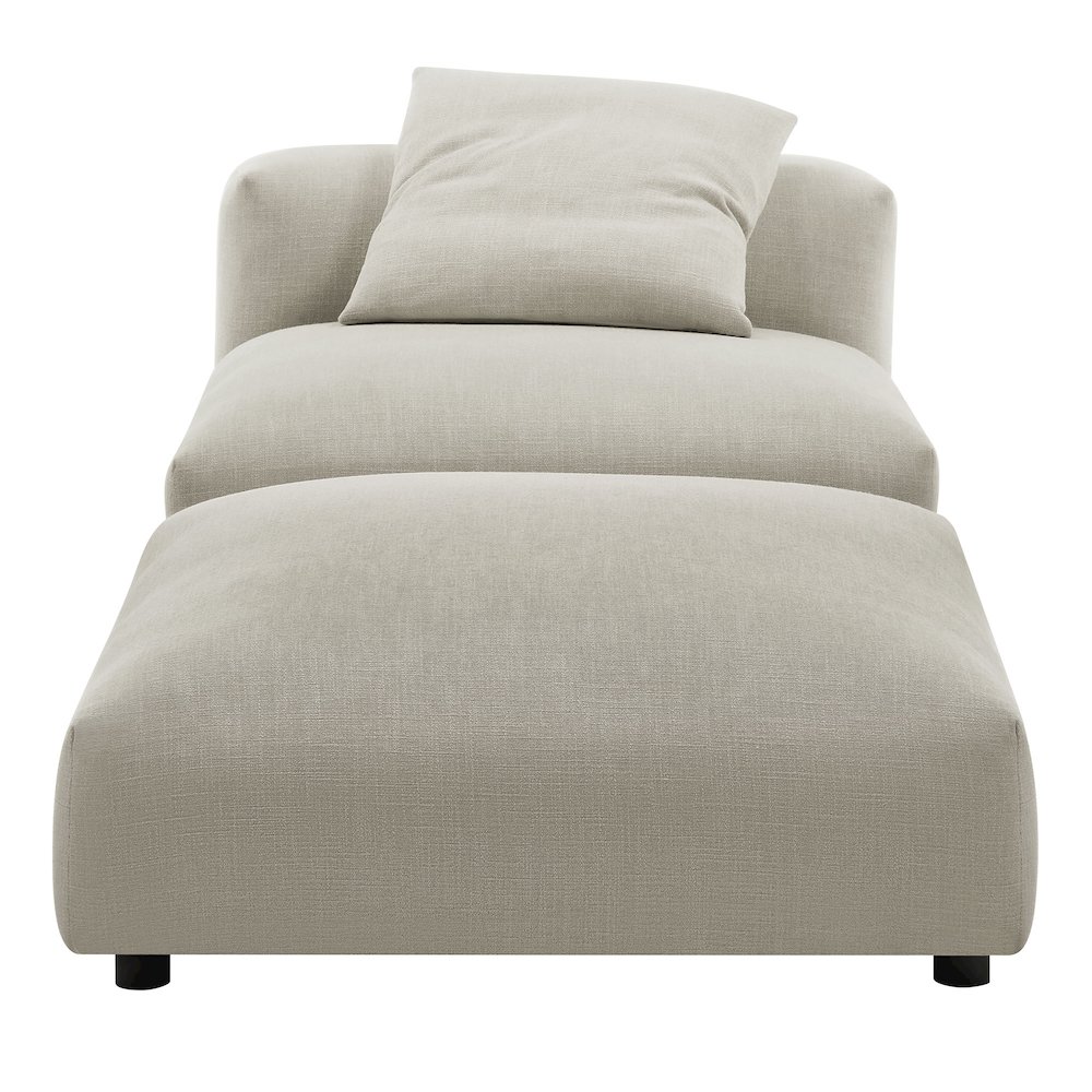 Solace Modular Upholstered Fabric Armless Chair and Ottoman Set. Picture 6