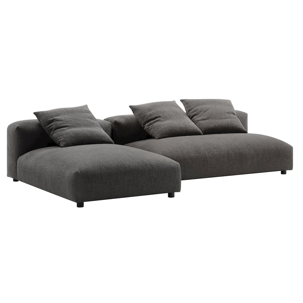 Solace 2-Piece Modular Upholstered Fabric Sectional Sofa With Chaise. Picture 3
