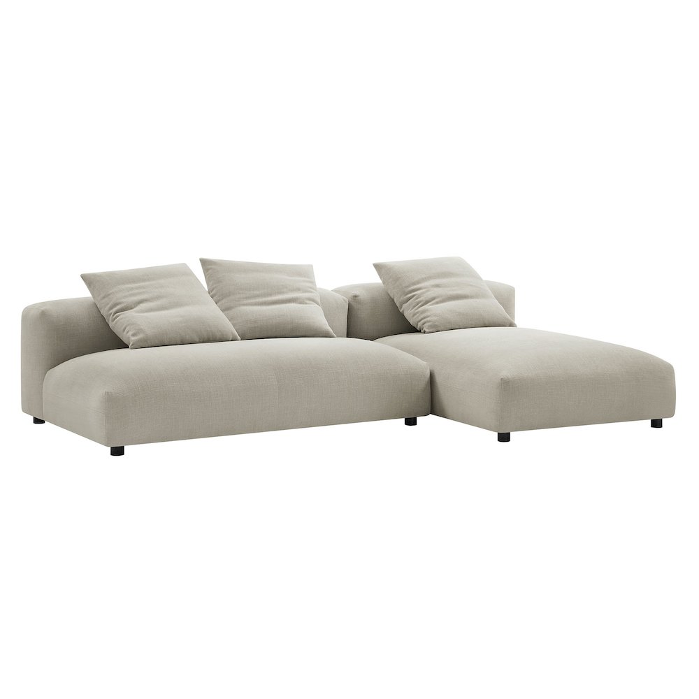 Solace 2-Piece Modular Upholstered Fabric Sectional Sofa With Chaise. Picture 1
