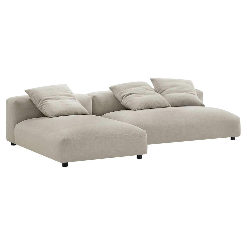 Solace 2-Piece Modular Upholstered Fabric Sectional Sofa With Chaise. Picture 3