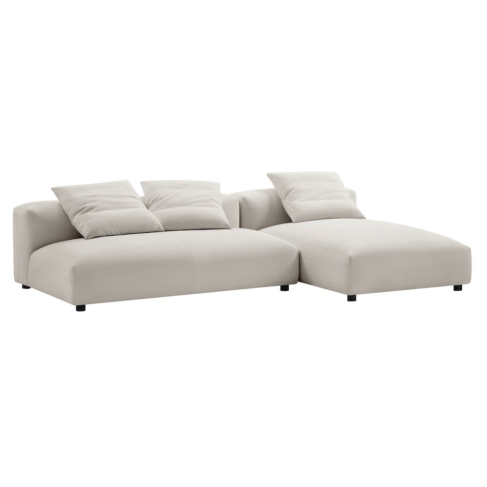 Solace 2-Piece Modular Upholstered Fabric Sectional Sofa With Chaise. Picture 1