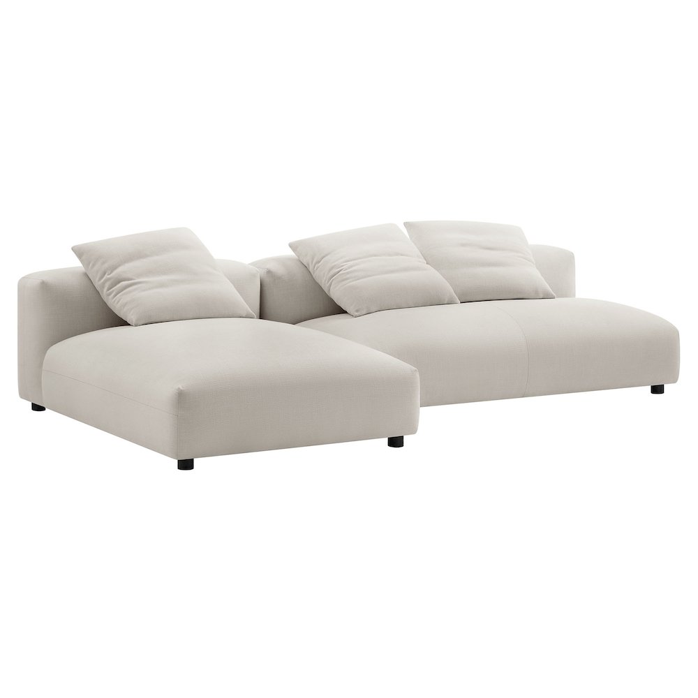 Solace 2-Piece Modular Upholstered Fabric Sectional Sofa With Chaise. Picture 3