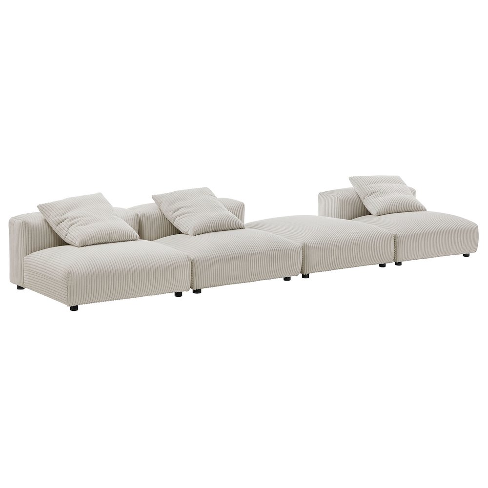 Solace 4-Piece Modular Corduroy Upholstered Sectional Sofa. Picture 1