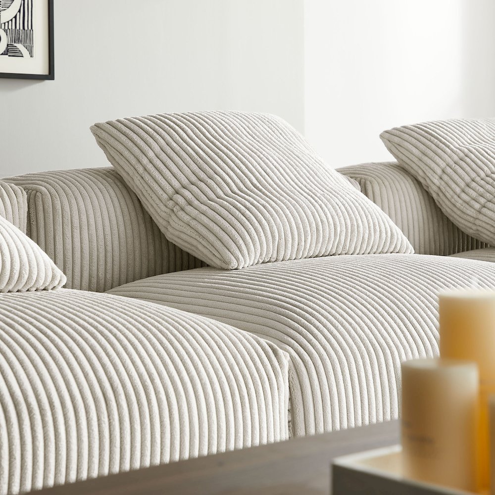 Solace 4-Piece Modular Corduroy Upholstered Sectional Sofa. Picture 11