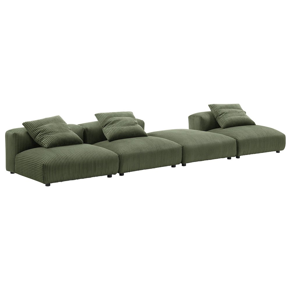 Solace 4-Piece Modular Corduroy Upholstered Sectional Sofa. Picture 1