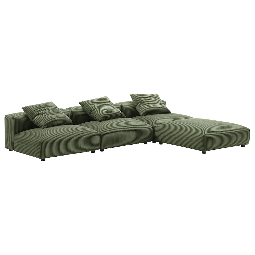 Solace 4-Piece Modular Corduroy Upholstered Sectional Sofa. Picture 3