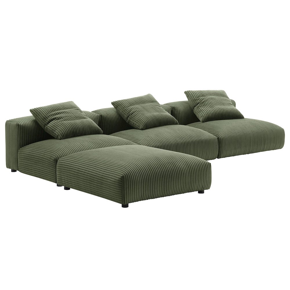Solace 4-Piece Modular Corduroy Upholstered Sectional Sofa. Picture 4