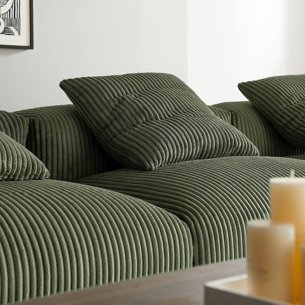 Solace 4-Piece Modular Corduroy Upholstered Sectional Sofa. Picture 11