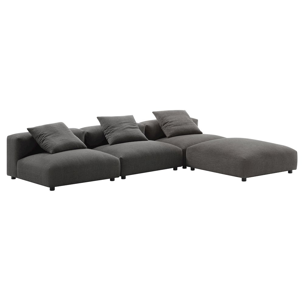 Solace 4-Piece Modular Upholstered Fabric Sectional Sofa. Picture 3